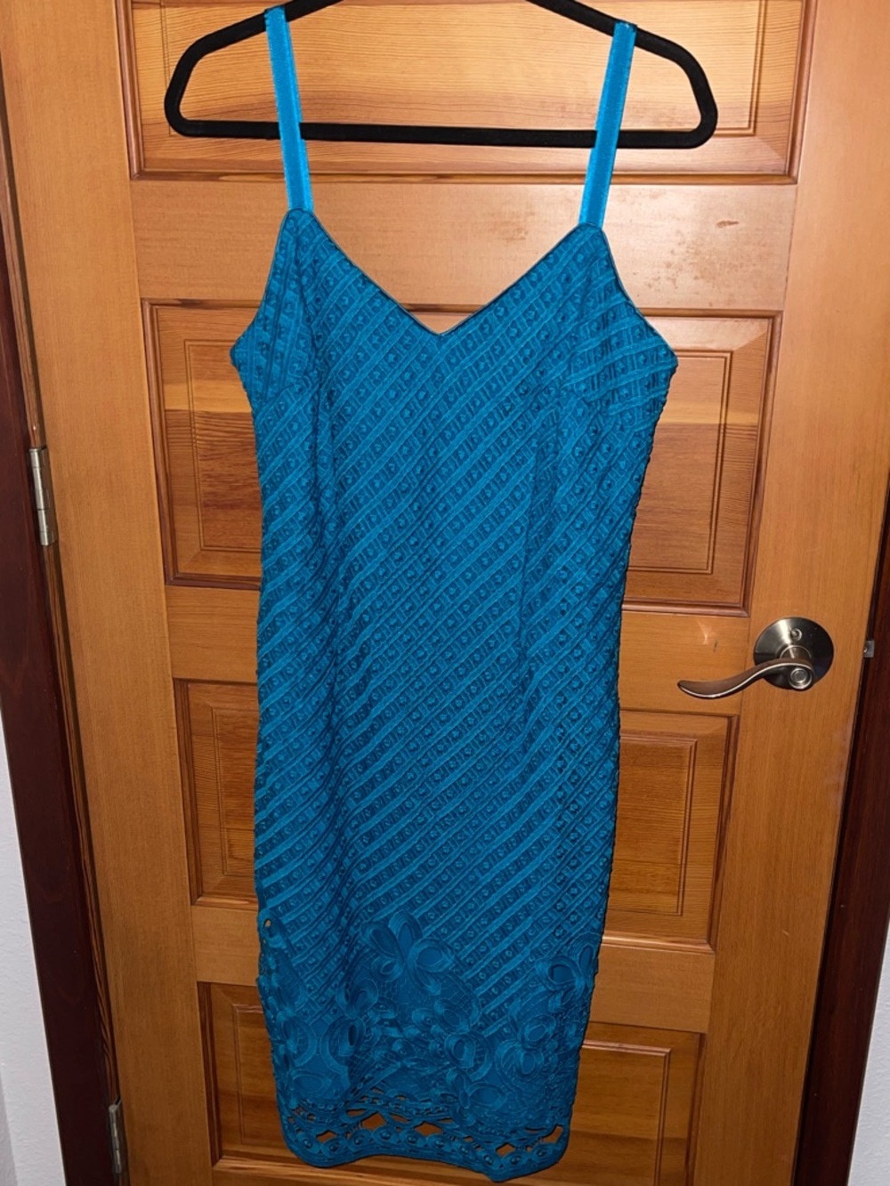 CLOSET CLOSEOUT SALE - WHBM Vibrant Teal Lace Slip Dress